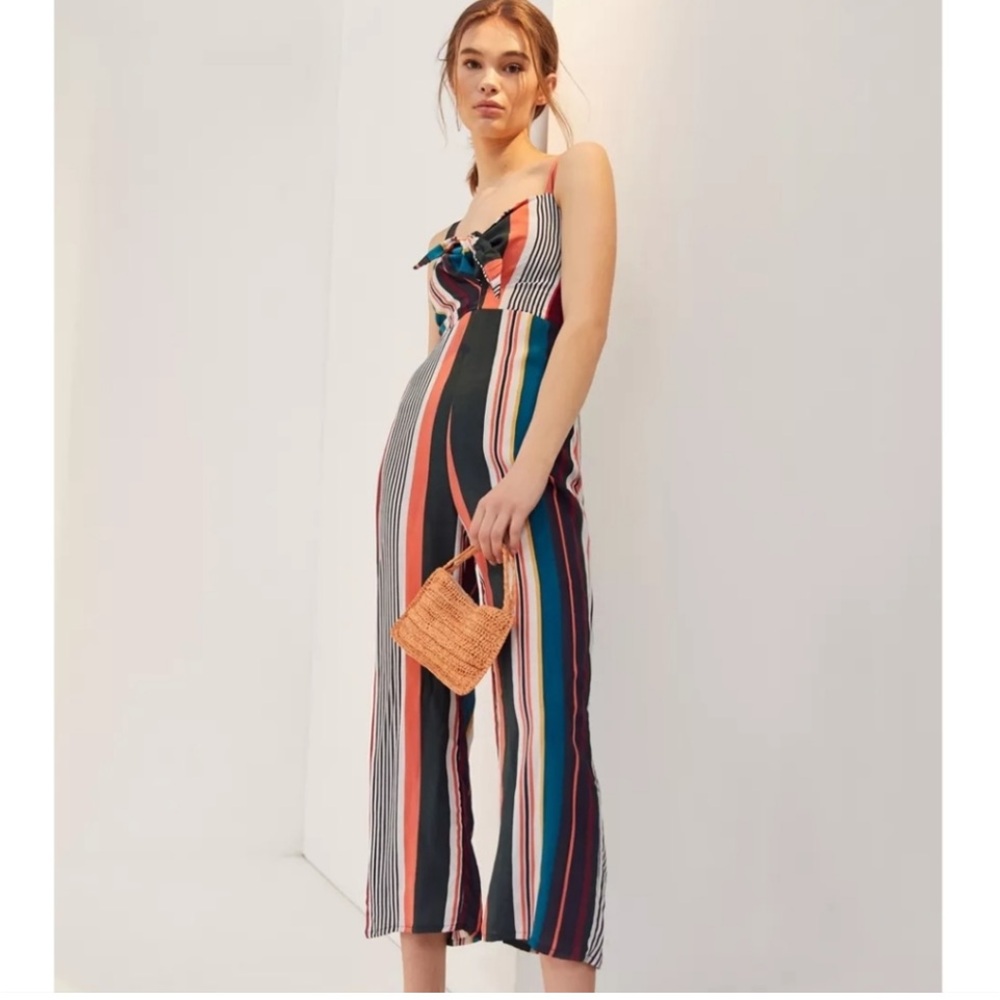 Flynn Skye "Joelle" strip Tye Front Jumpsuit Size med